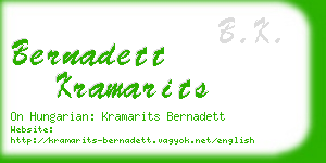 bernadett kramarits business card